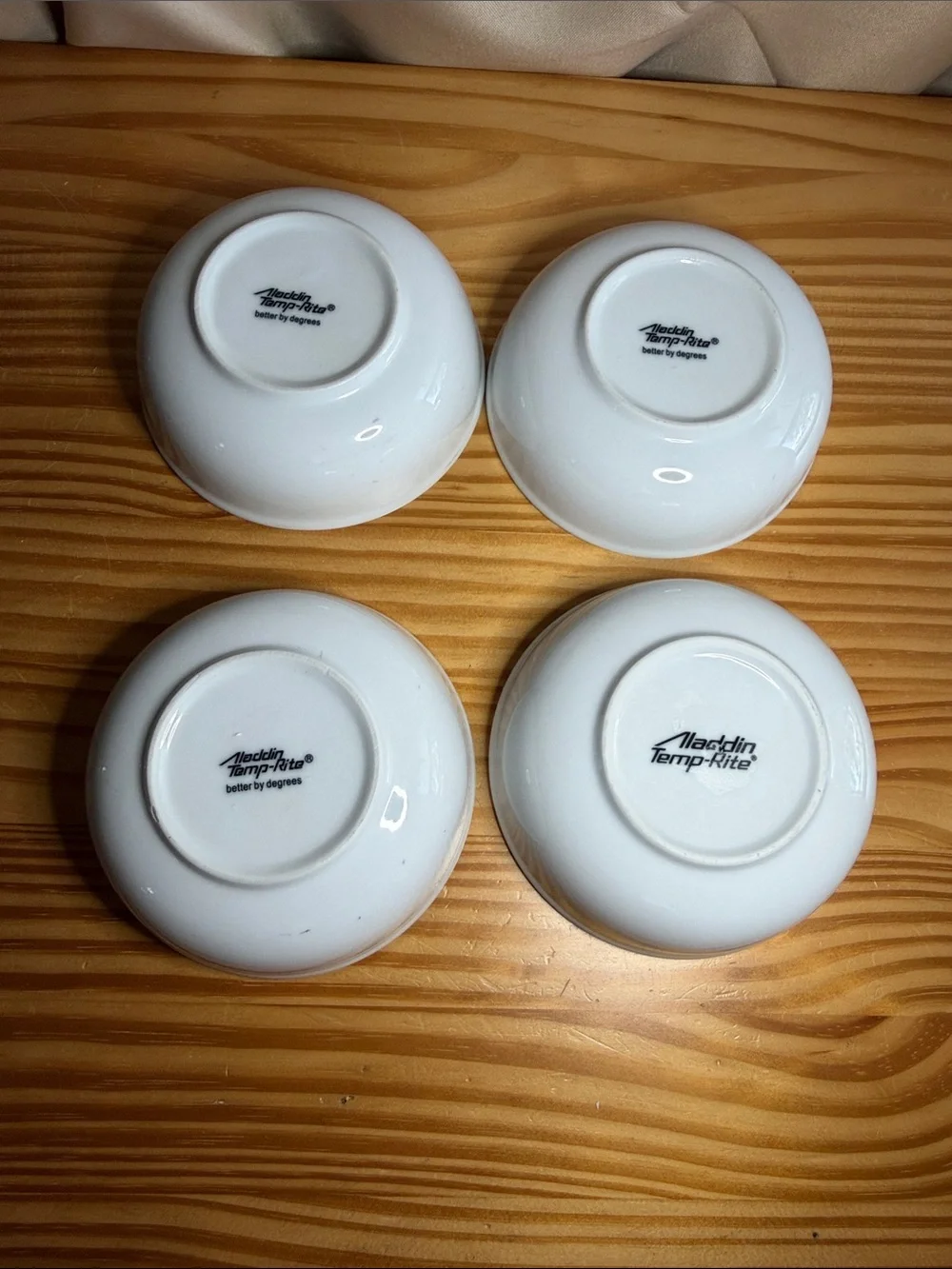 Vintage Aladdin Temp-Rite White Soup Salad Bowls Set of 4 Better By Degrees